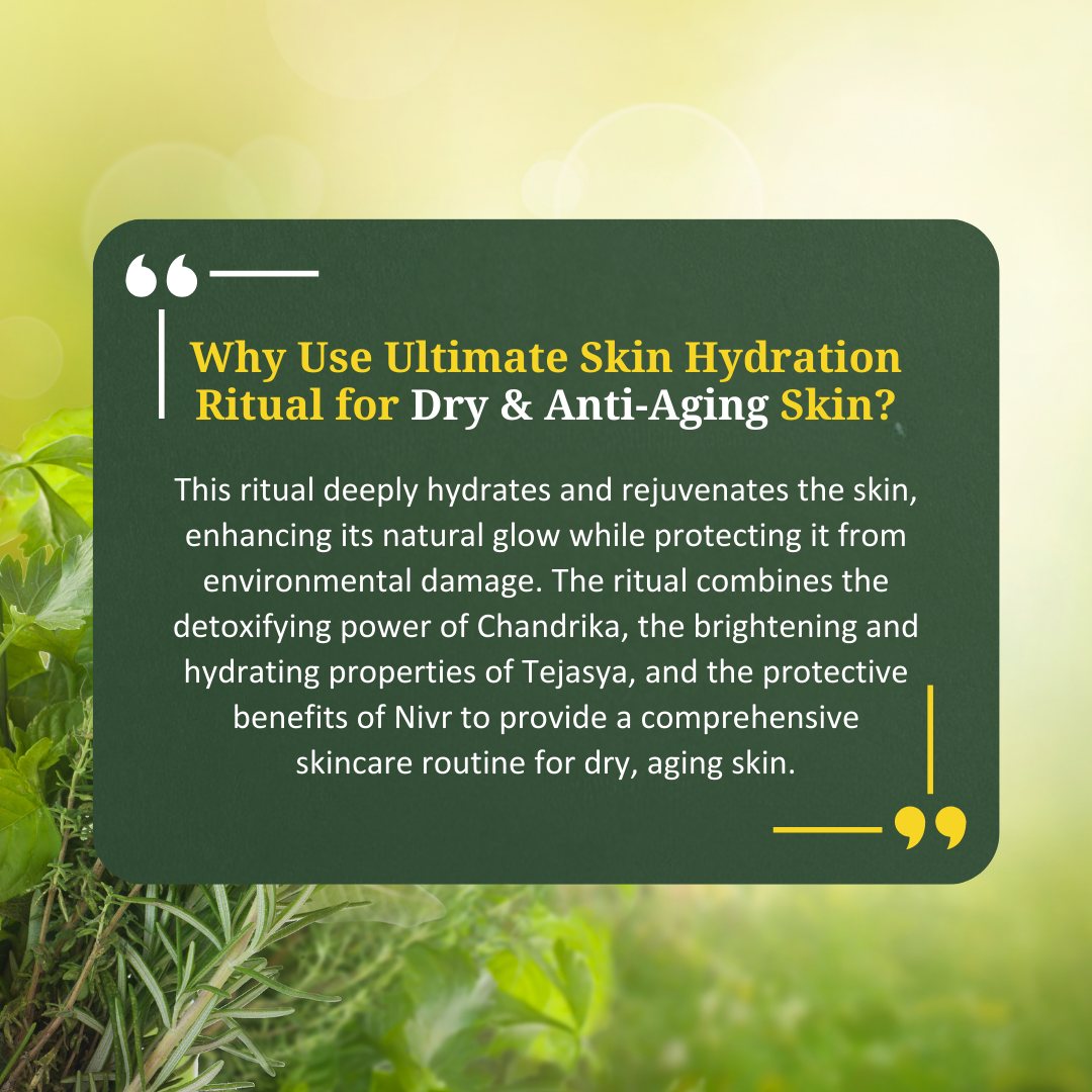 Dry Skin Ritual &quot;Suvarna&quot; for Skin Hydration &amp; Anti-Aging | Ubtan, Face Serum &amp; Sunscreen