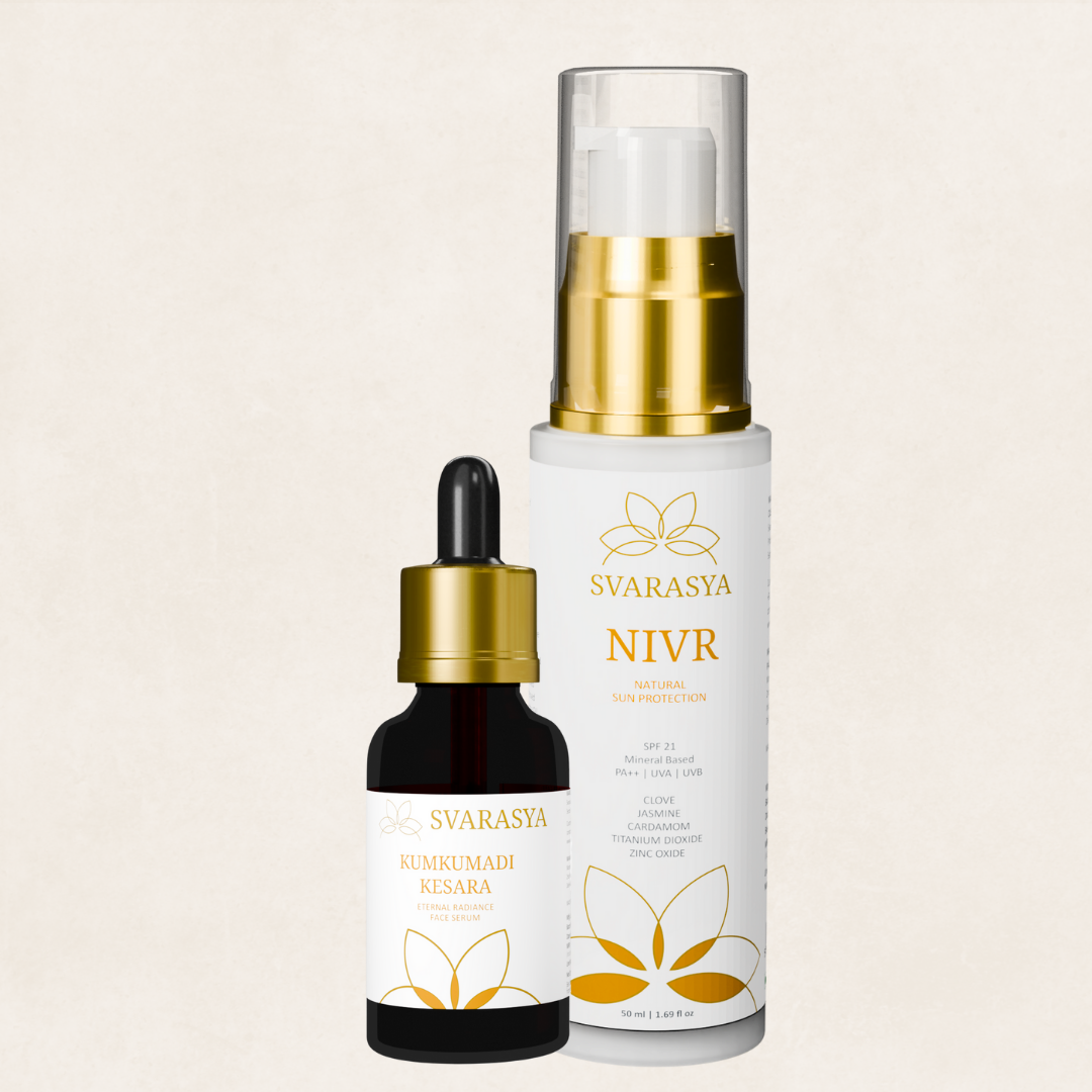 ROOPAM- Everyday Sun Protection combo for intense hydration | Nivr &amp; Kumkumadi Kesara Tailam