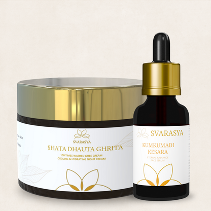 SAANJH- The Ultimate Skin Repair Combo for Radiant Skin | Shata Dhauta Ghrita &amp; Kumkumadi Kesara Tailam