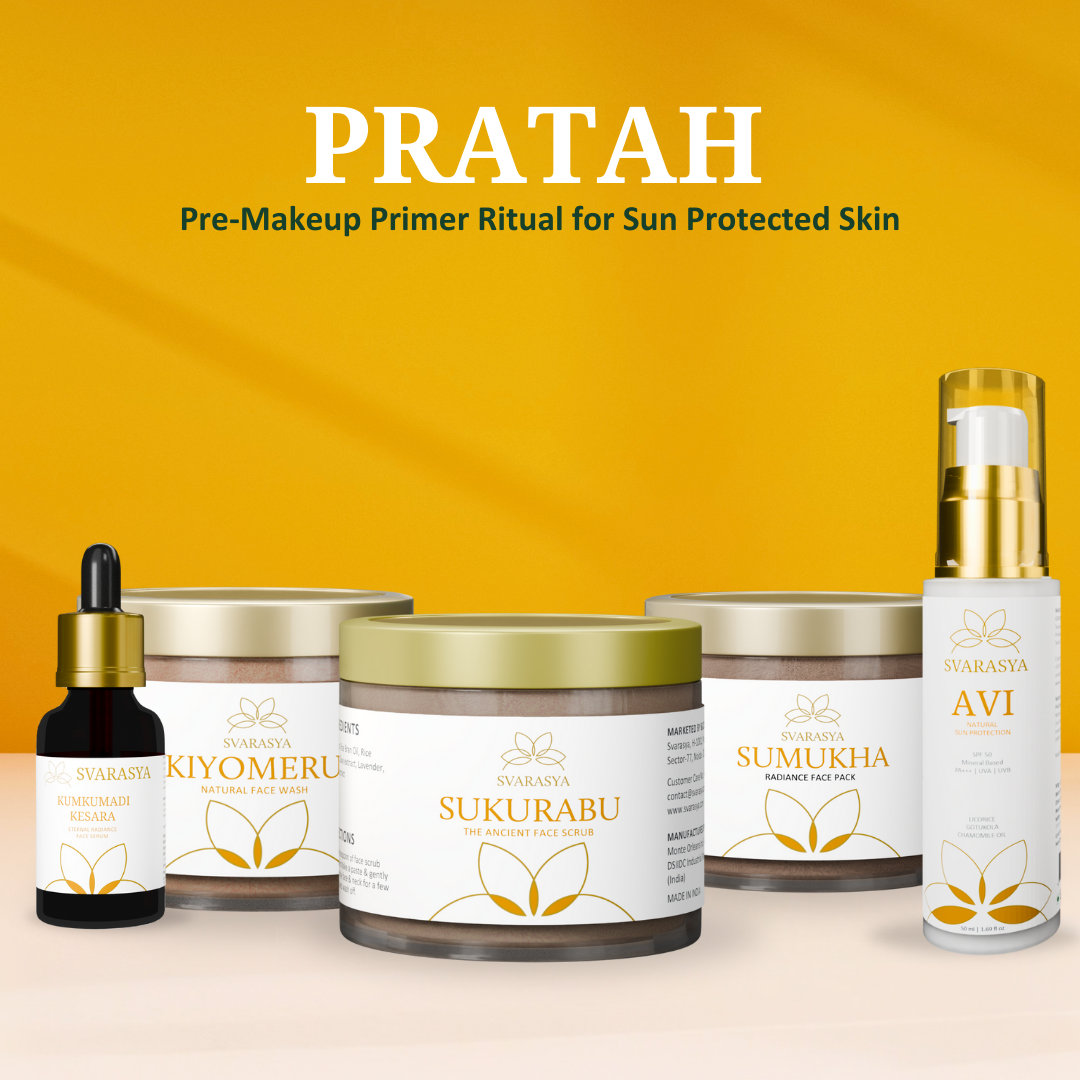 PRATAH- ‘Pre-MakeUp Primer’ Ritual for Sun protected skin and fresh makeup look under the Sun | Face Wash, Scrub, Face Mask, Sunscreen &amp; Face Serum