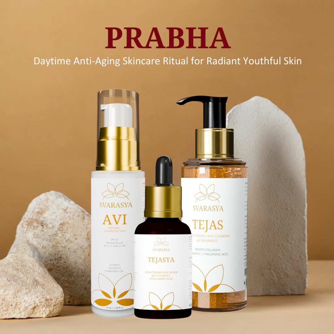 Daytime Ritual &quot;Prabha&quot; for  Anti-Aging &amp; Radiant Youthful Skin | Face Cleanser, Face Serum &amp; Sunscreen