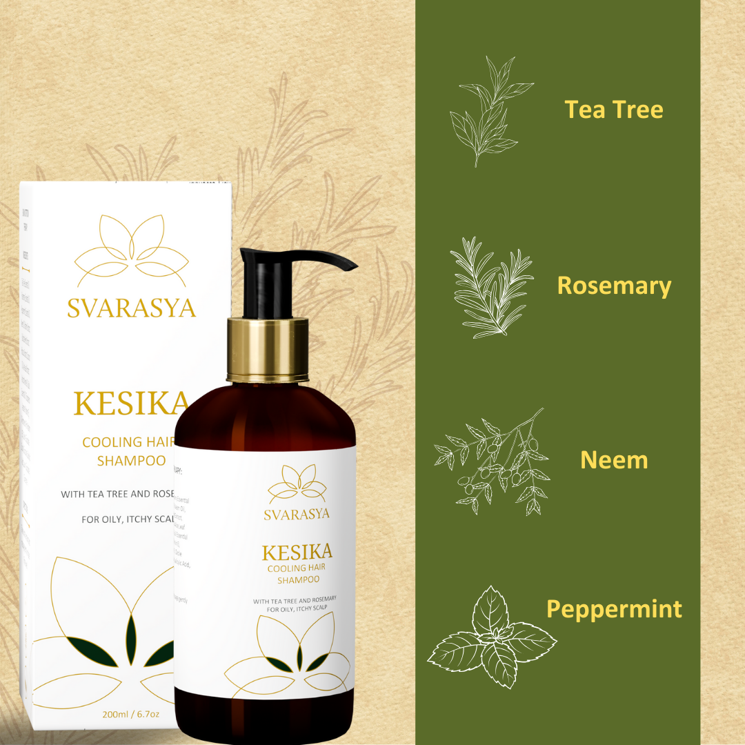 Kesika: Ayurvedic Hair Shampoo for Oily and Dandruff-prone Hair - Tea Tree Essential Oil, Rosemary, Neem Oil