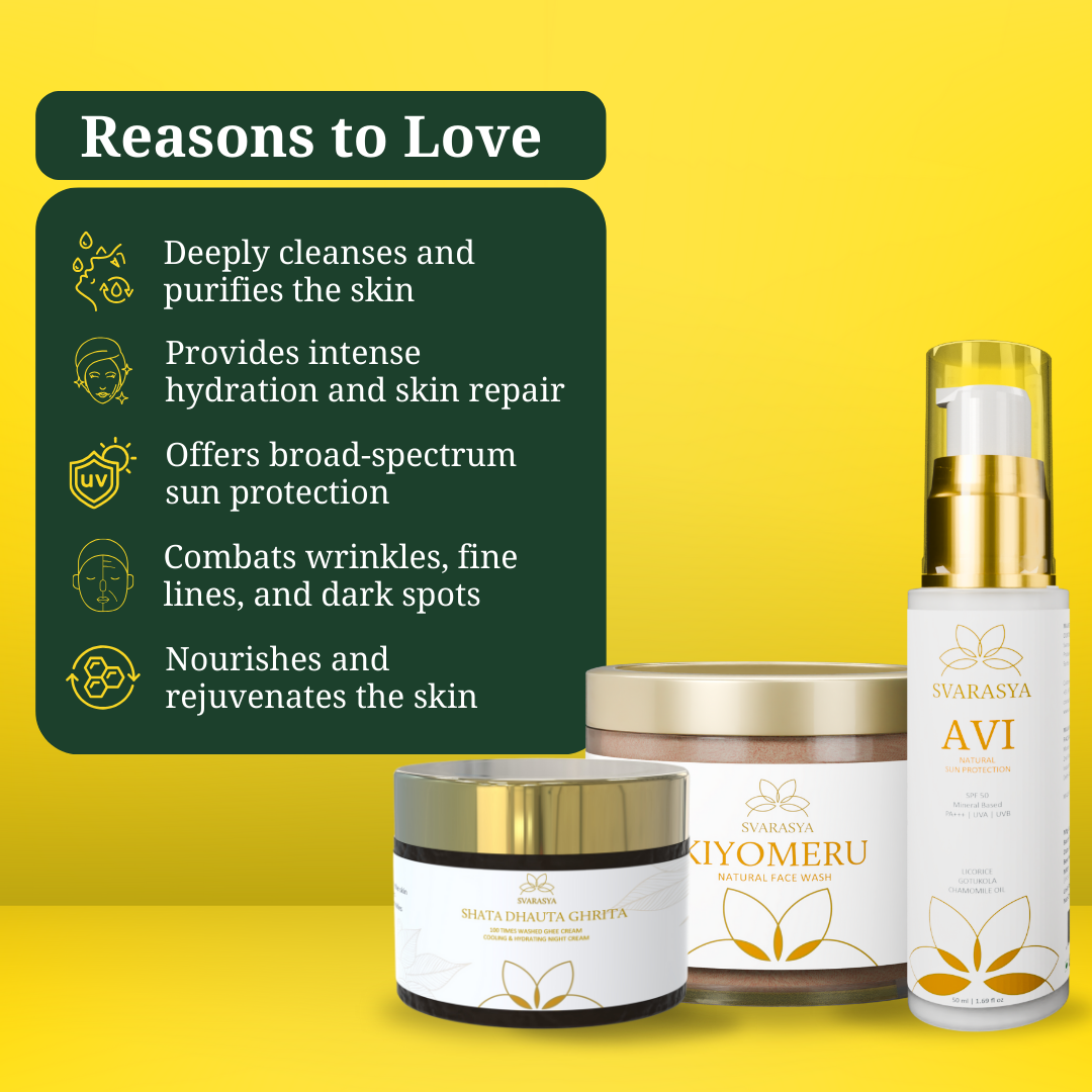 Sun Protection Ritual  &quot;Avrutti&quot; for Anti Aging | Face Wash, Moisturiser &amp; Sunscreen