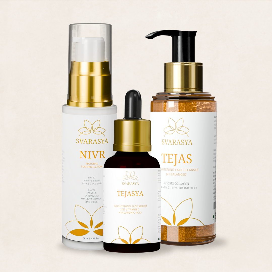 Sun Protection Ritual &quot;Nivaran&quot; for Dark Spots &amp; Pigmentation | Face Wash, Face Serum &amp; Sunscreen