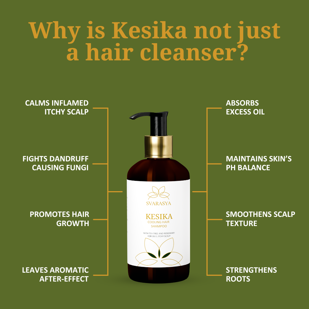 Kesika: Ayurvedic Hair Shampoo for Oily and Dandruff-prone Hair - Tea Tree Essential Oil, Rosemary, Neem Oil